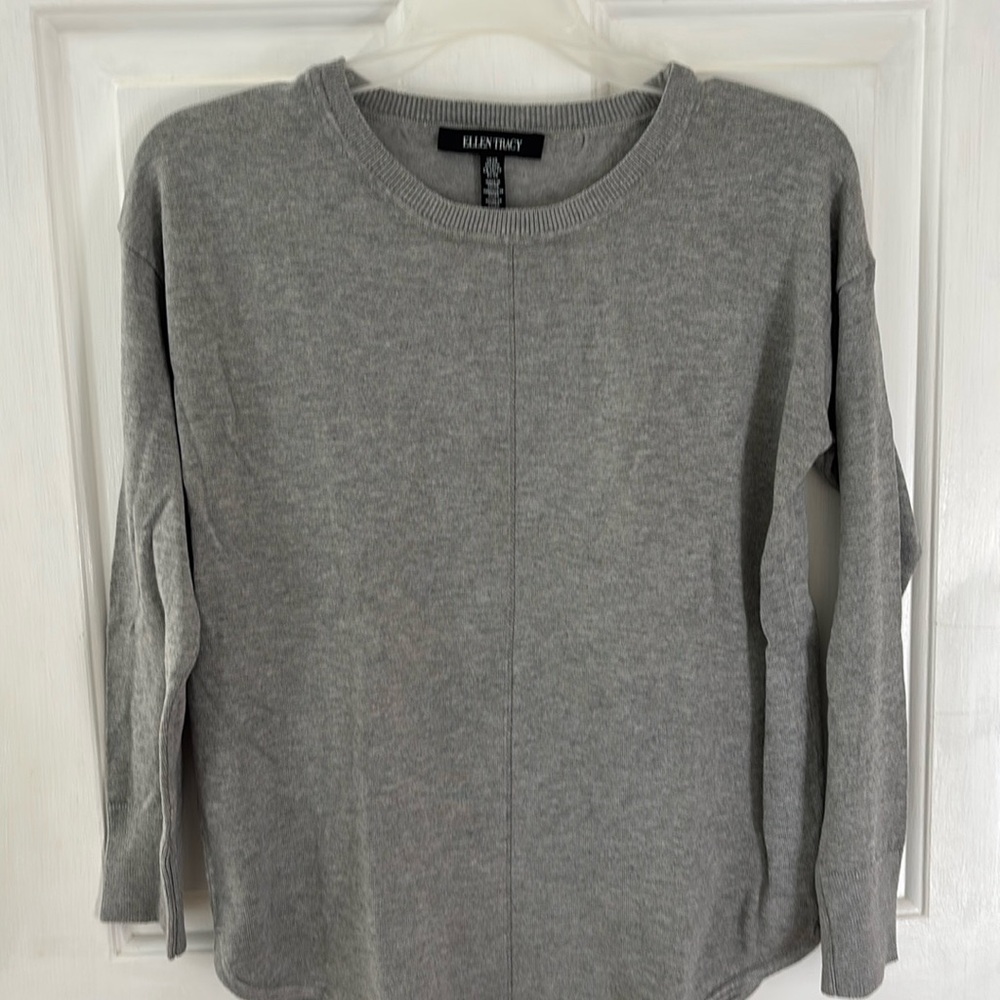 Ellen Tracy crewneck grey sweater XS